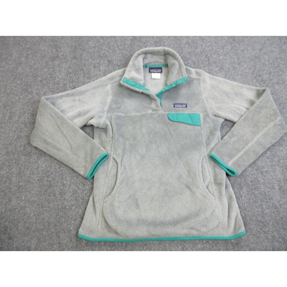 Patagonia Fleece Pullover Womens Small Gray Re-Tool Snap T Polartec Jacket